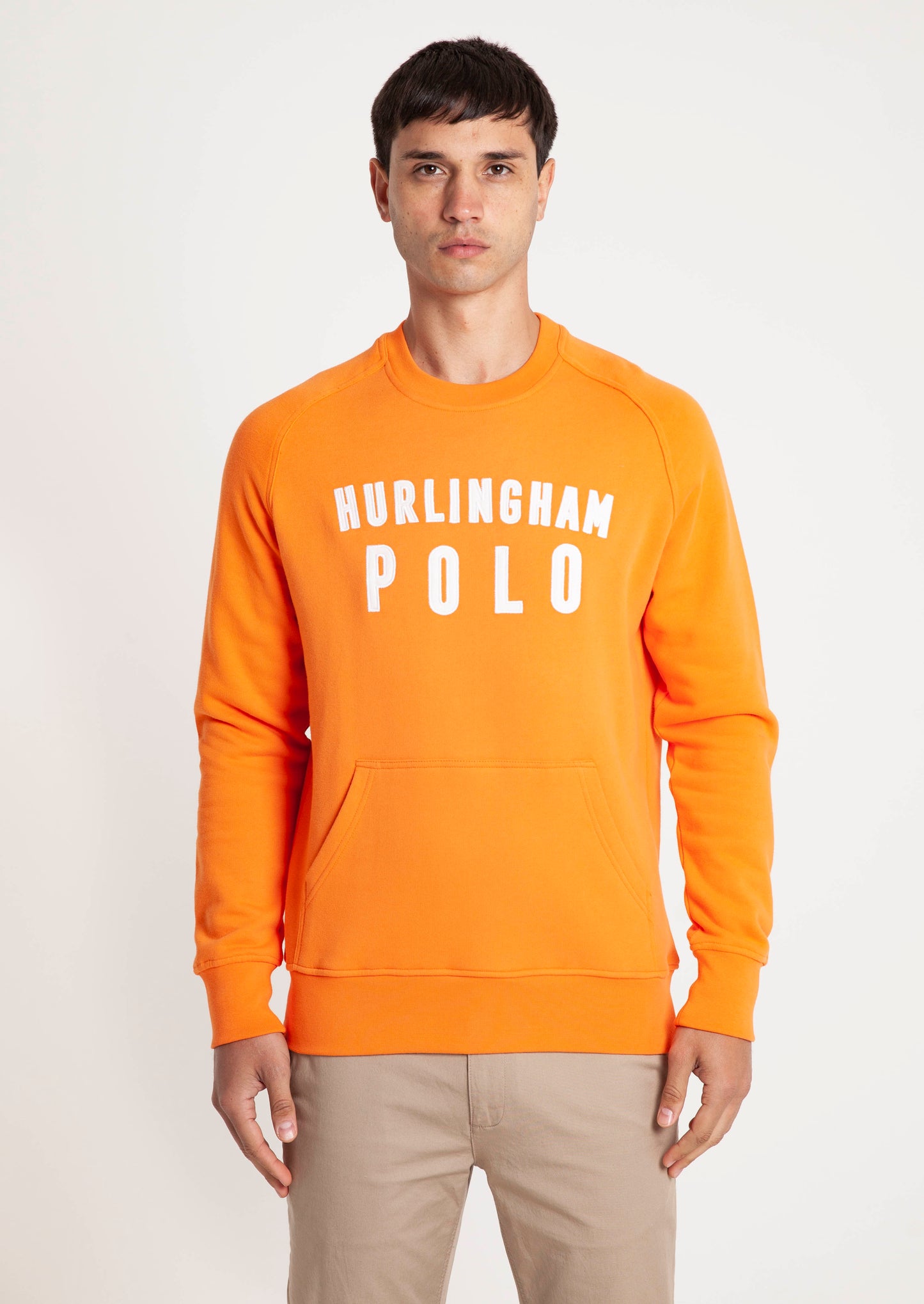 Branded Crew Neck Sweat - Tangerine