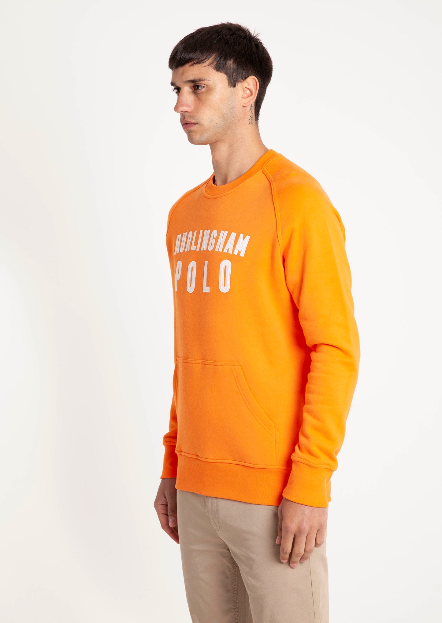 Branded Crew Neck Sweat - Tangerine