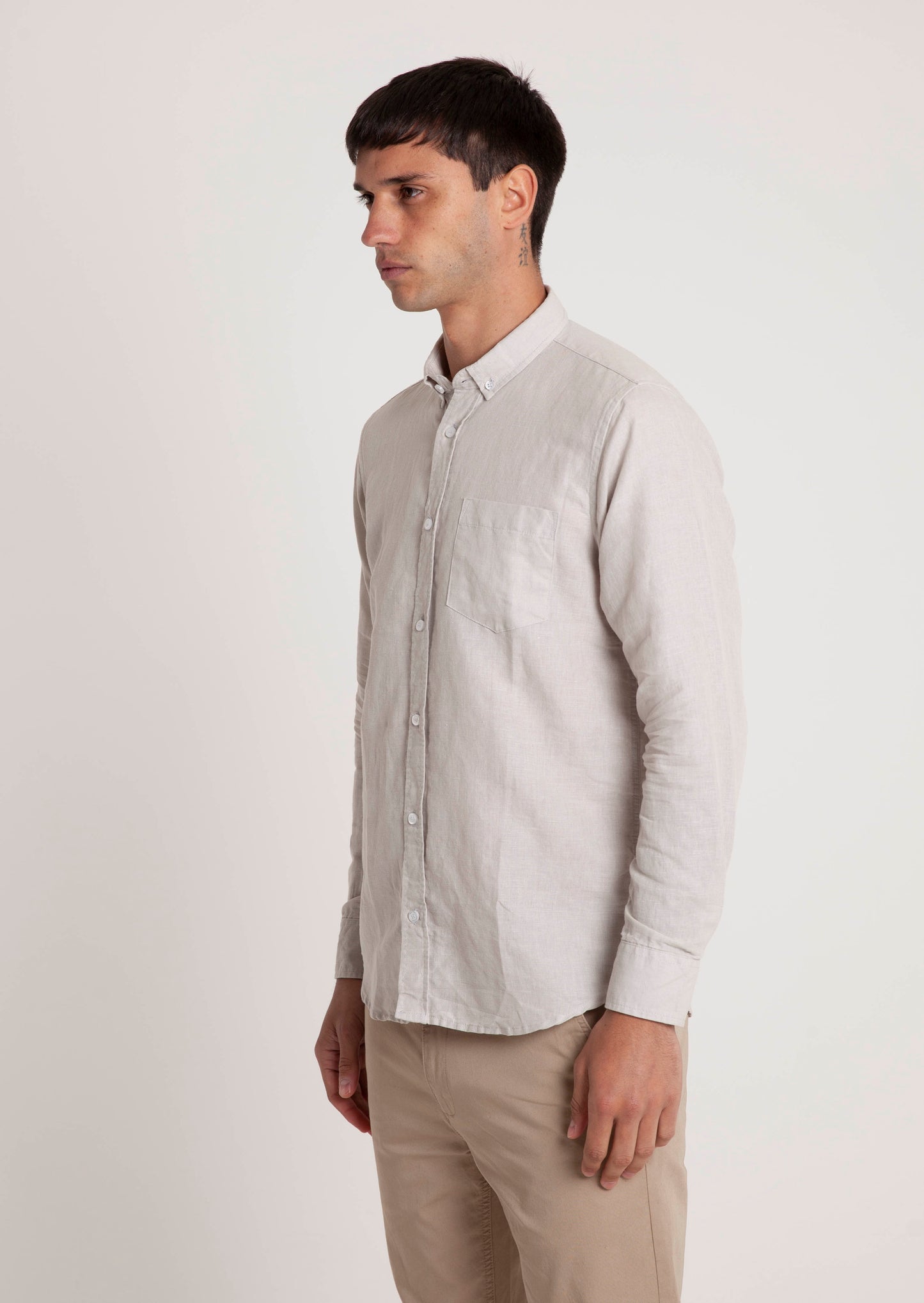 Plain Linen Shirt - Sand
