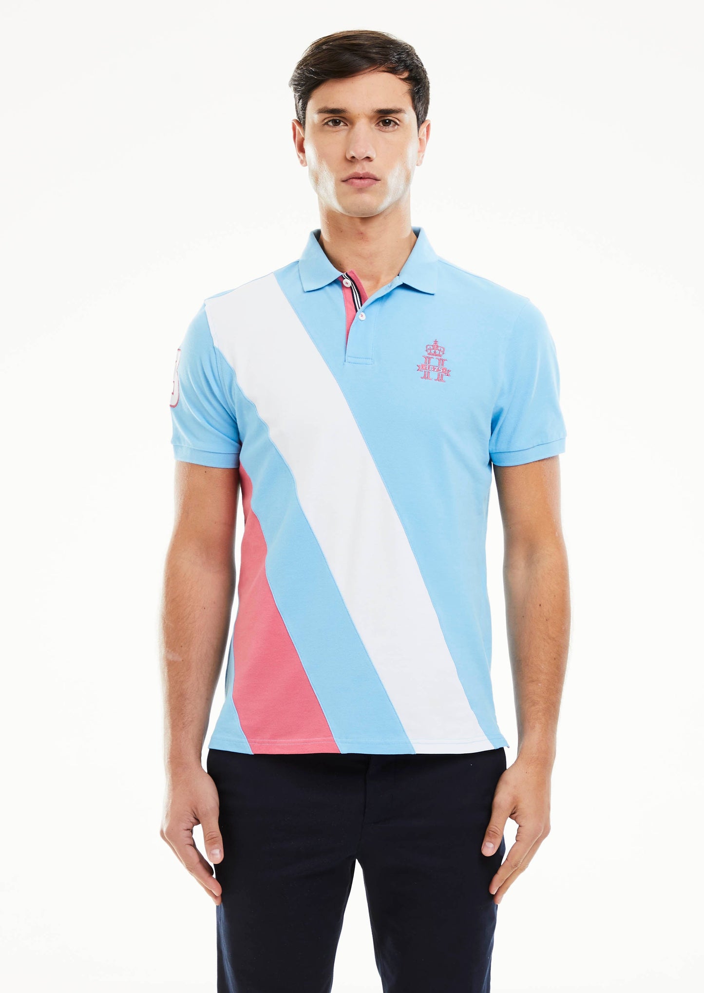 Double Sash Polo Shirt - Sky