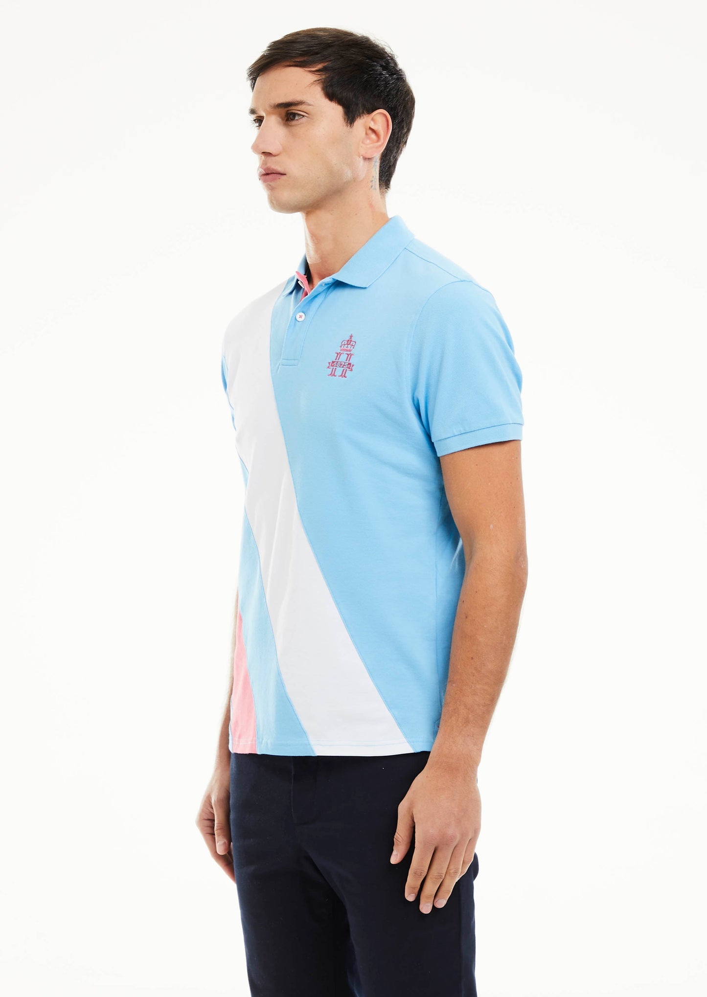 Double Sash Polo Shirt - Sky