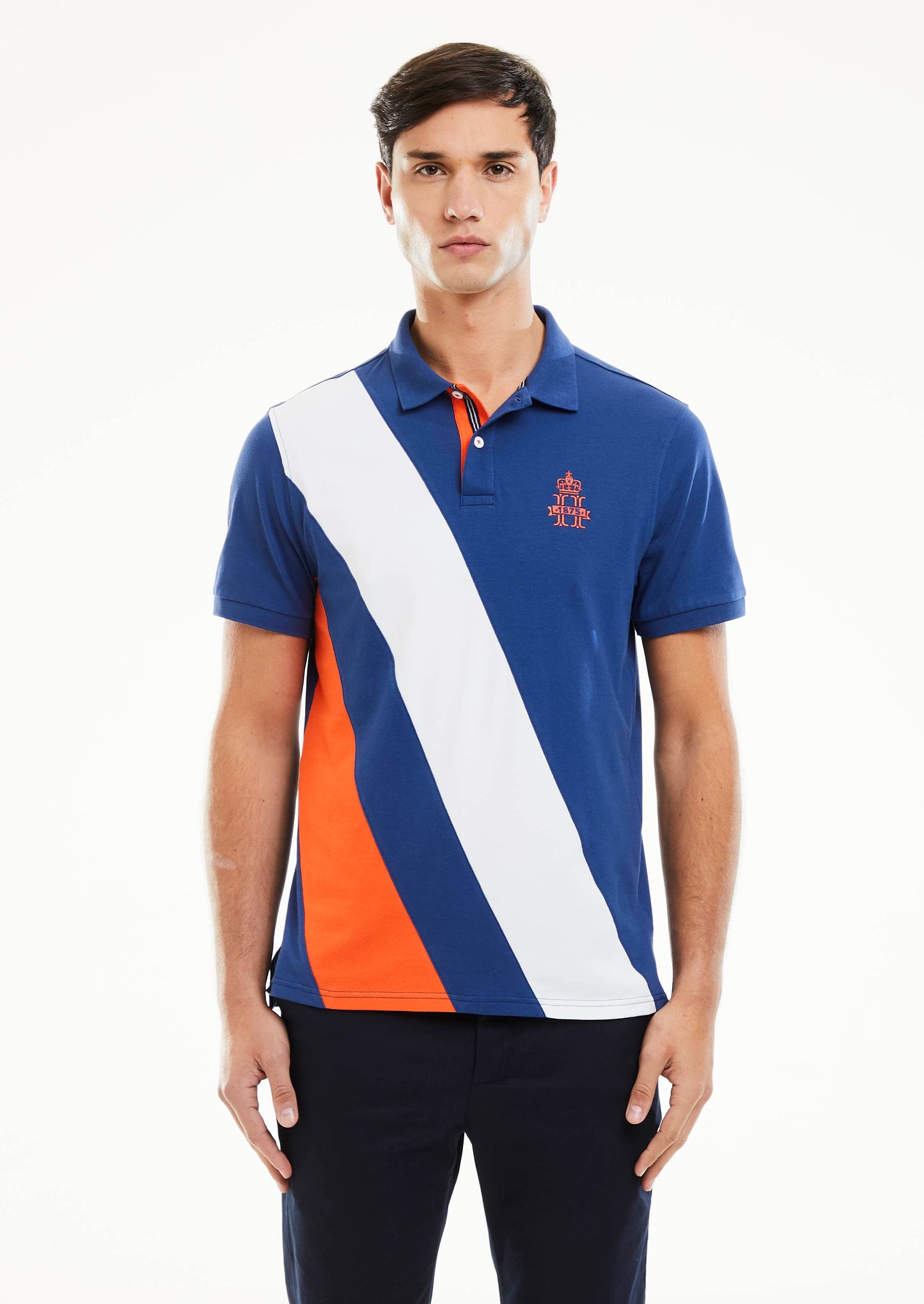 Double Sash Polo Shirt - Indigo