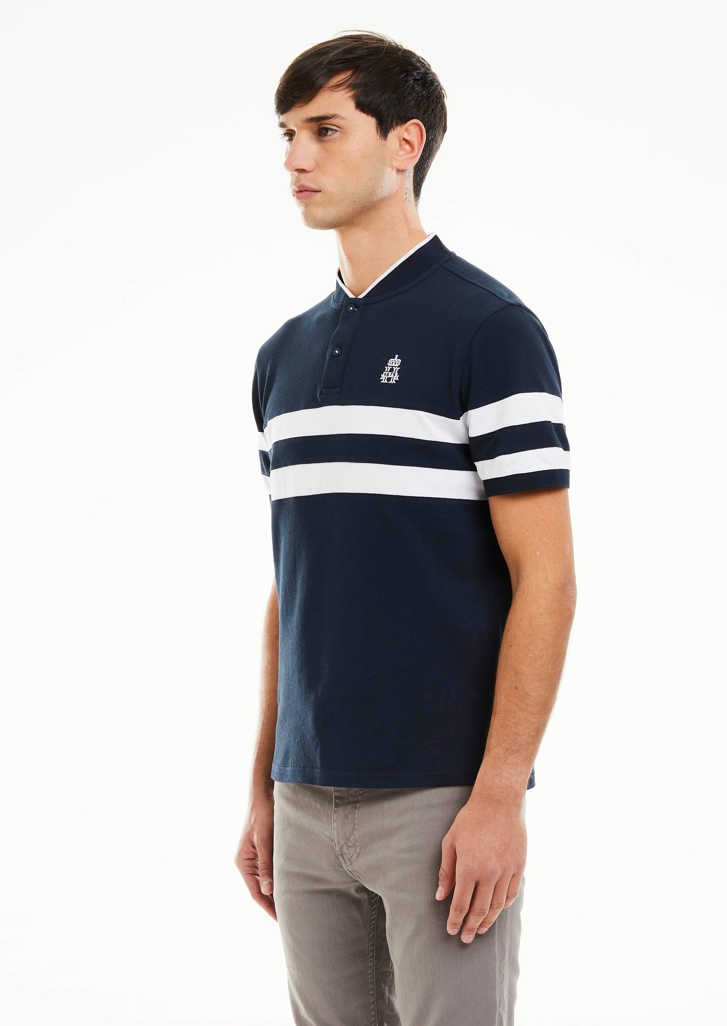 Luxury Henley Polo Shirt - Navy