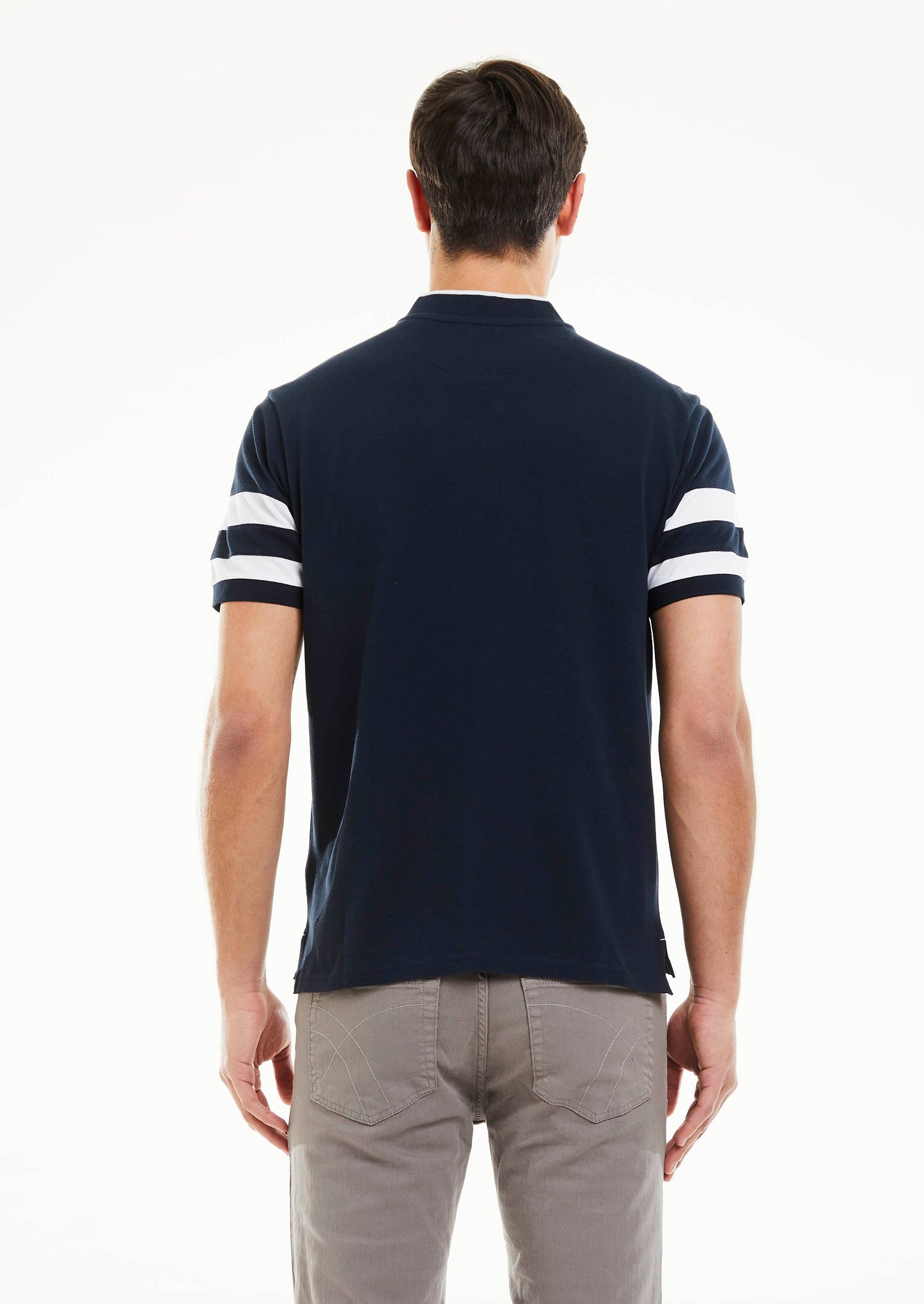 Luxury Henley Polo Shirt - Navy
