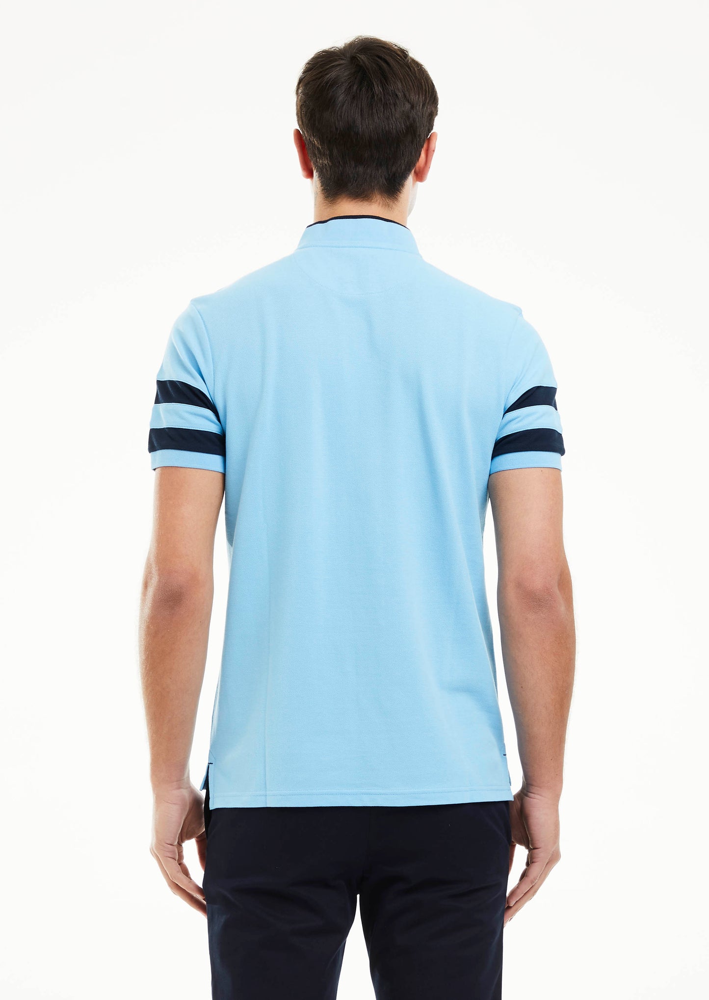 Luxury Henley Polo Shirt - Sky