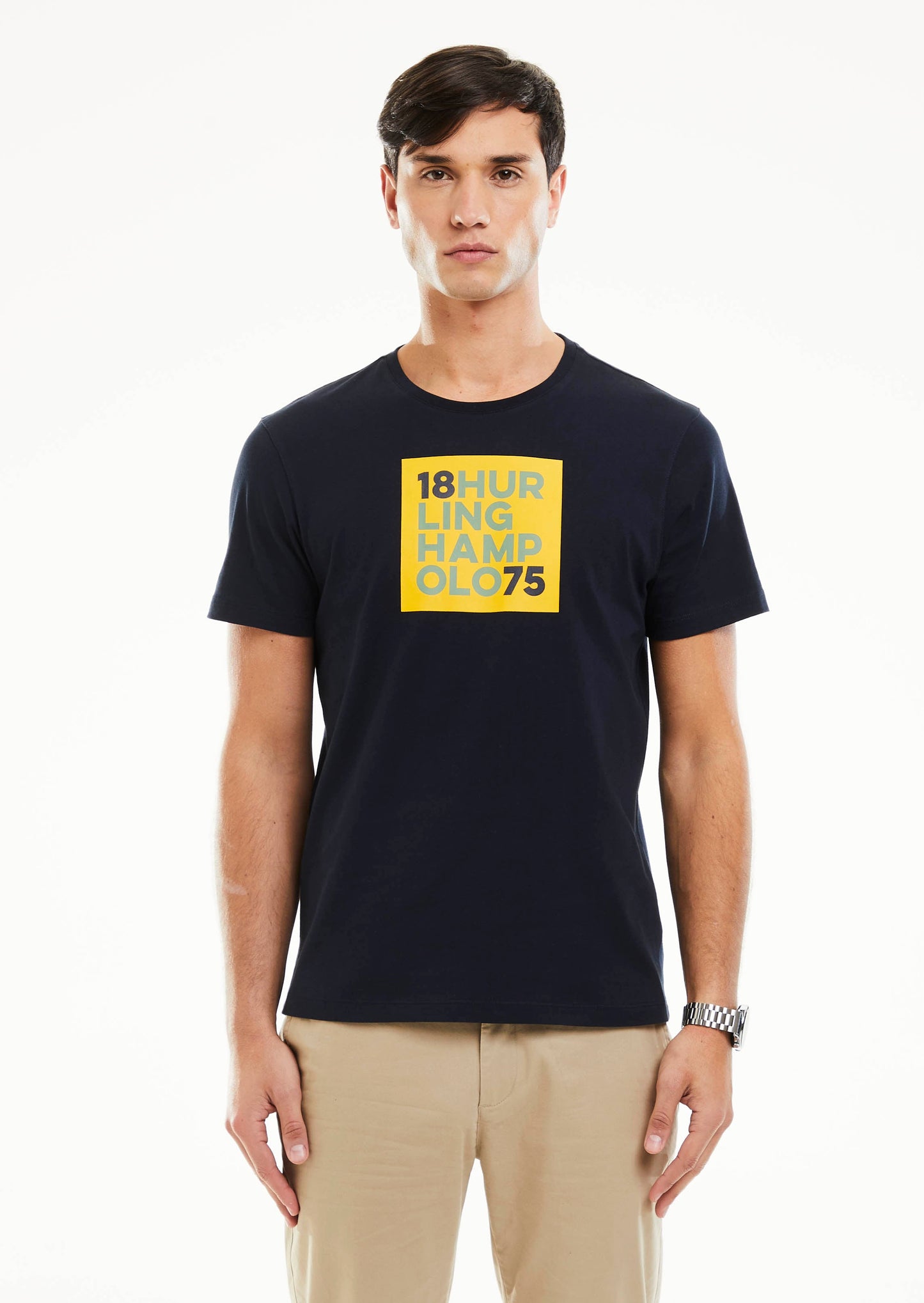 Square Print T-Shirt - Navy