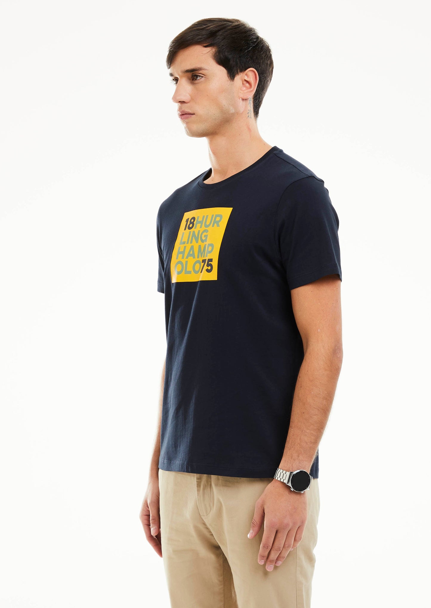 Square Print T-Shirt - Navy