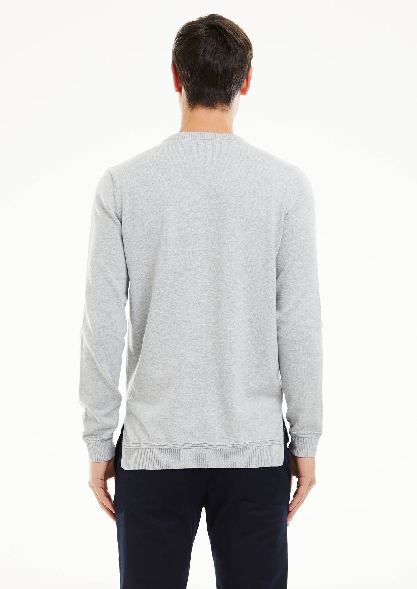 HP Crest Branded Crew Neck Knit - Grey Marl
