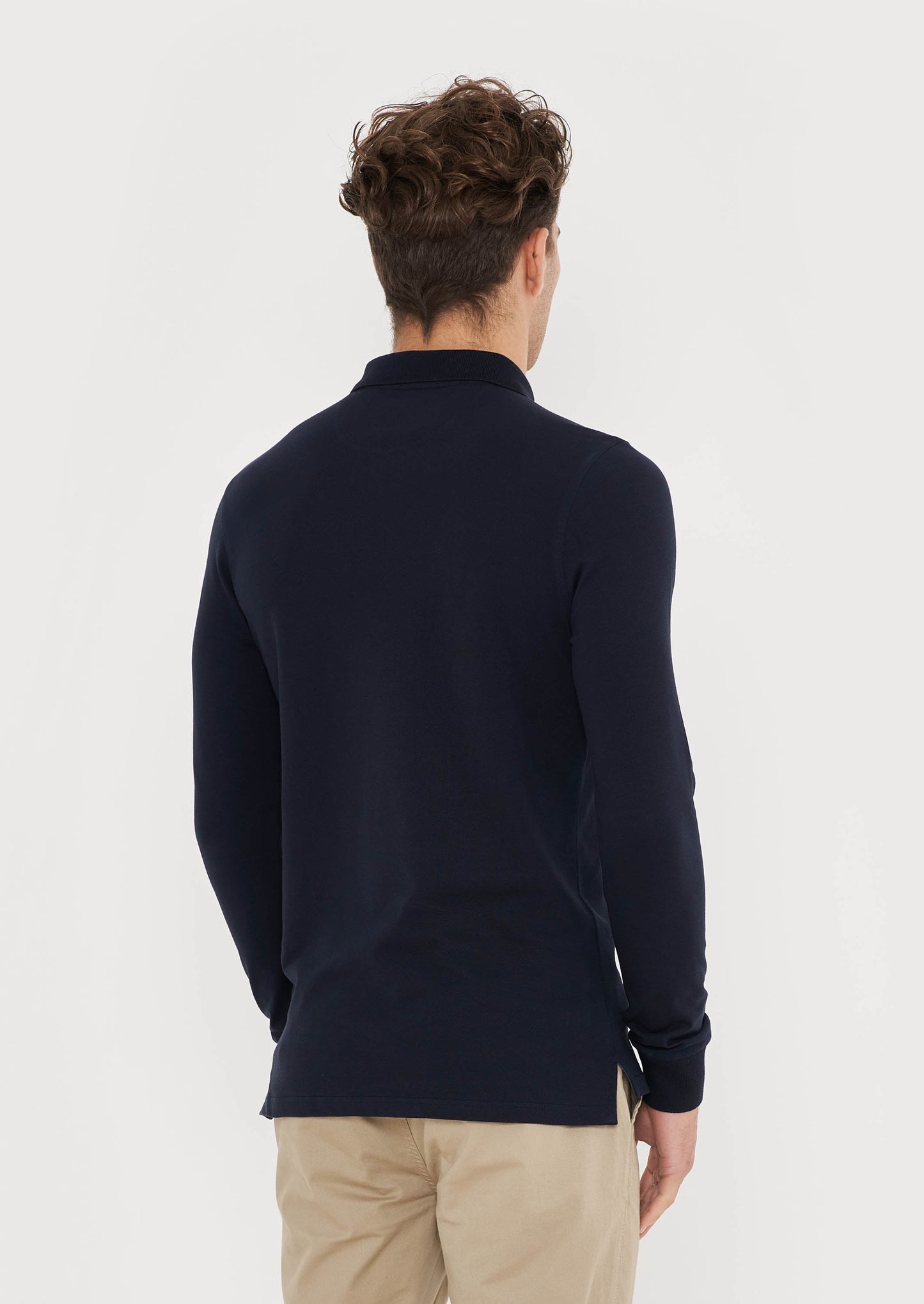 Hurlingham Polo Long Sleeve Polo Shirt - Navy