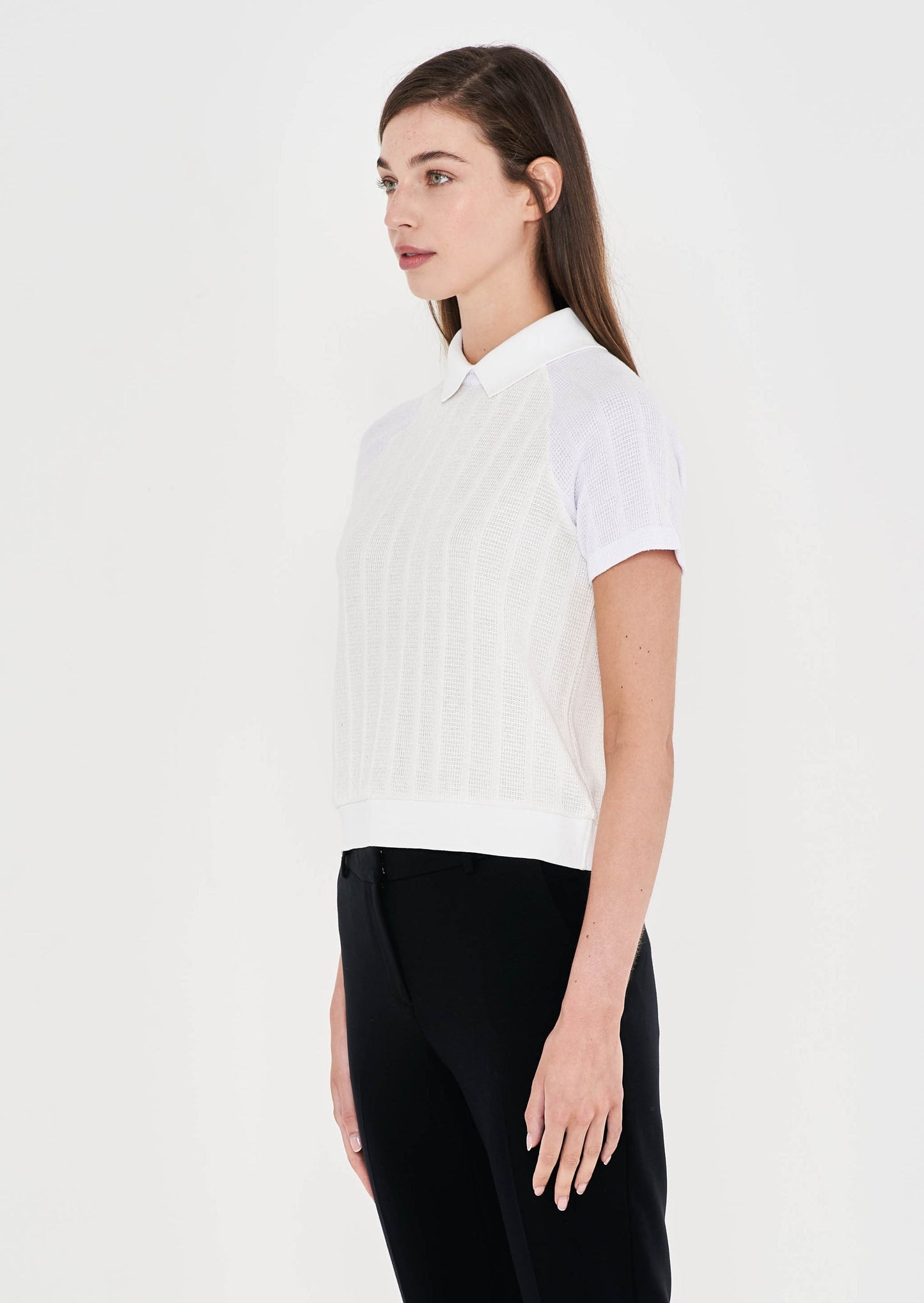Jersey Knit Block Colour Polo - Off White