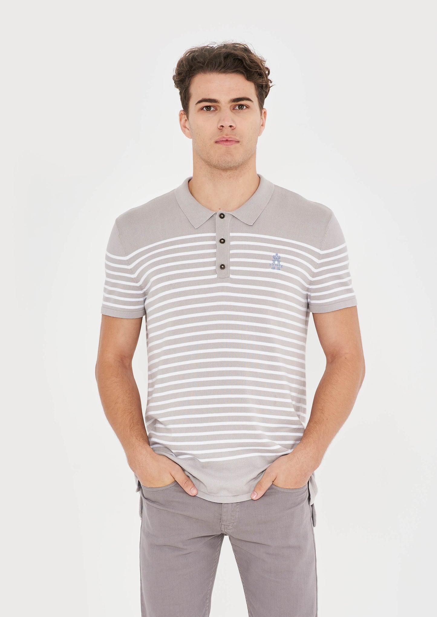 Hurlingham Polo Knitted Stripe Polo Shirt