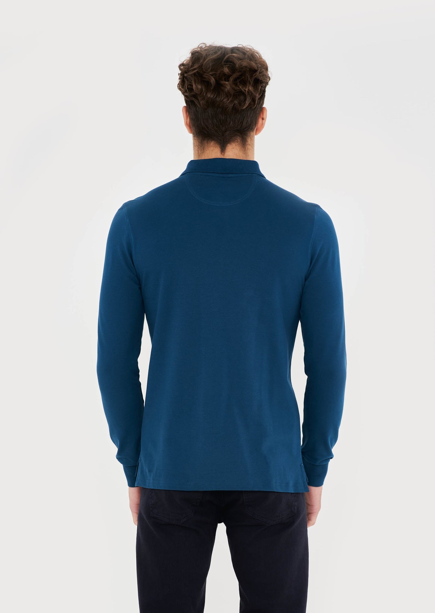 Hurlingham Polo Long Sleeve Polo Shirt - Peacock