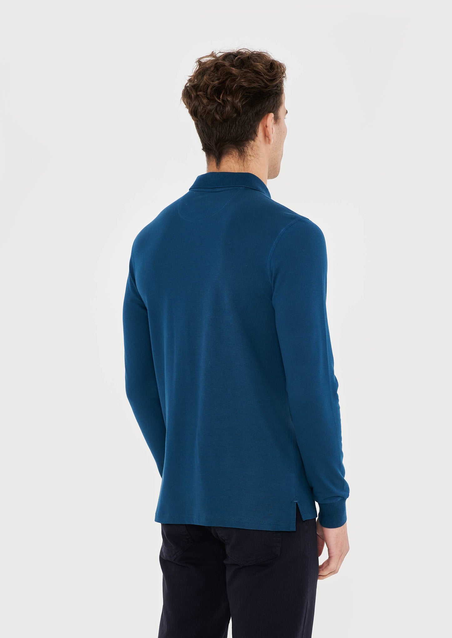 Hurlingham Polo Long Sleeve Polo Shirt - Peacock