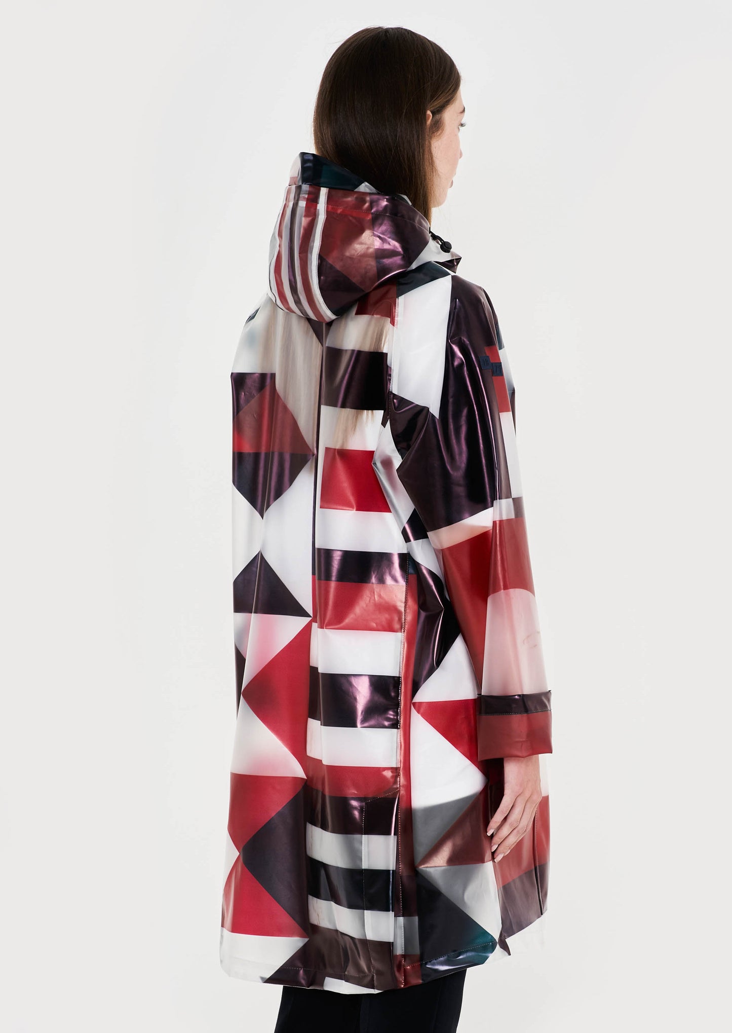 Unisex Ribbons Printed Transparent Jacket