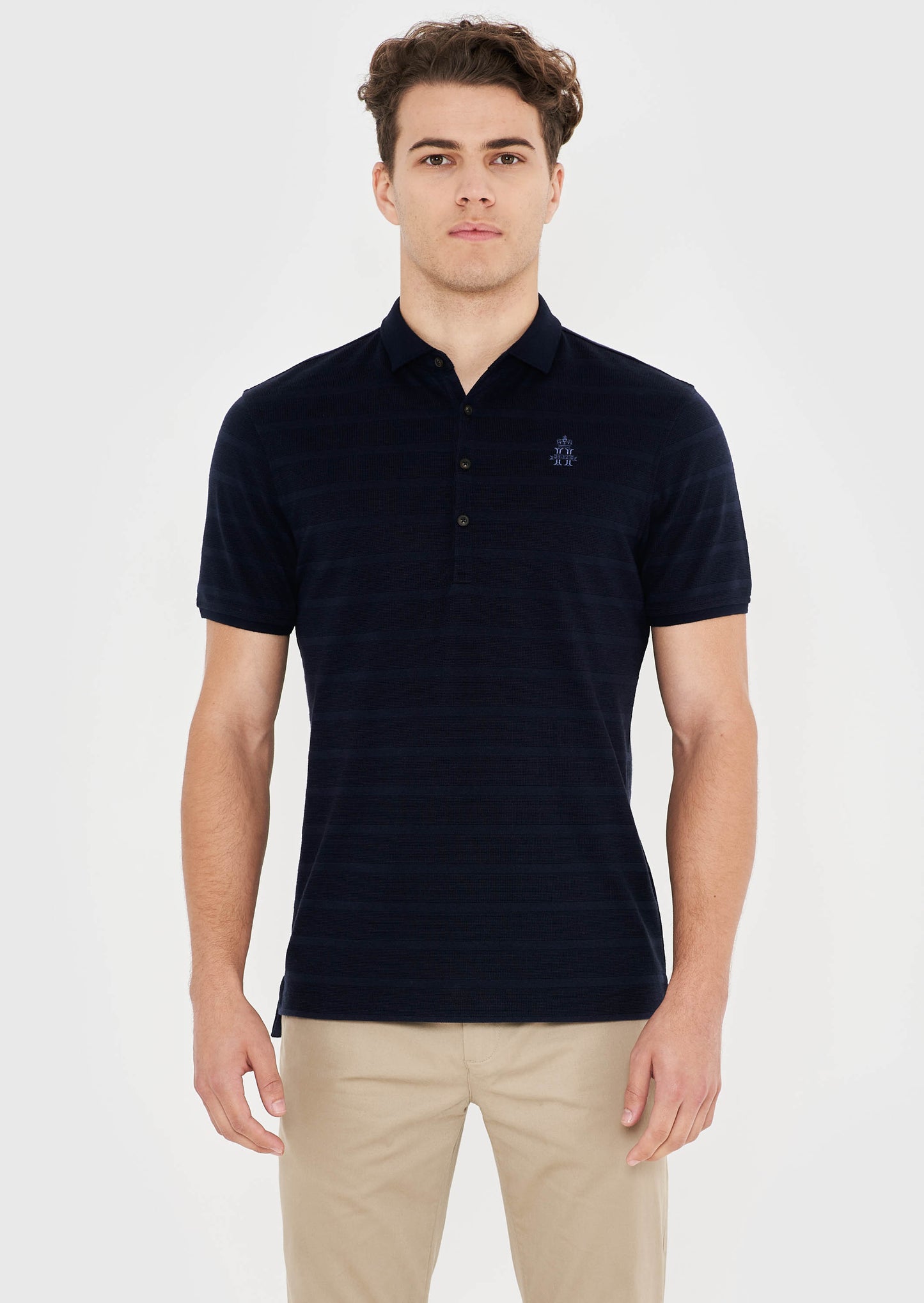 Hurlingham Polo Engineered Stripe Polo Shirt