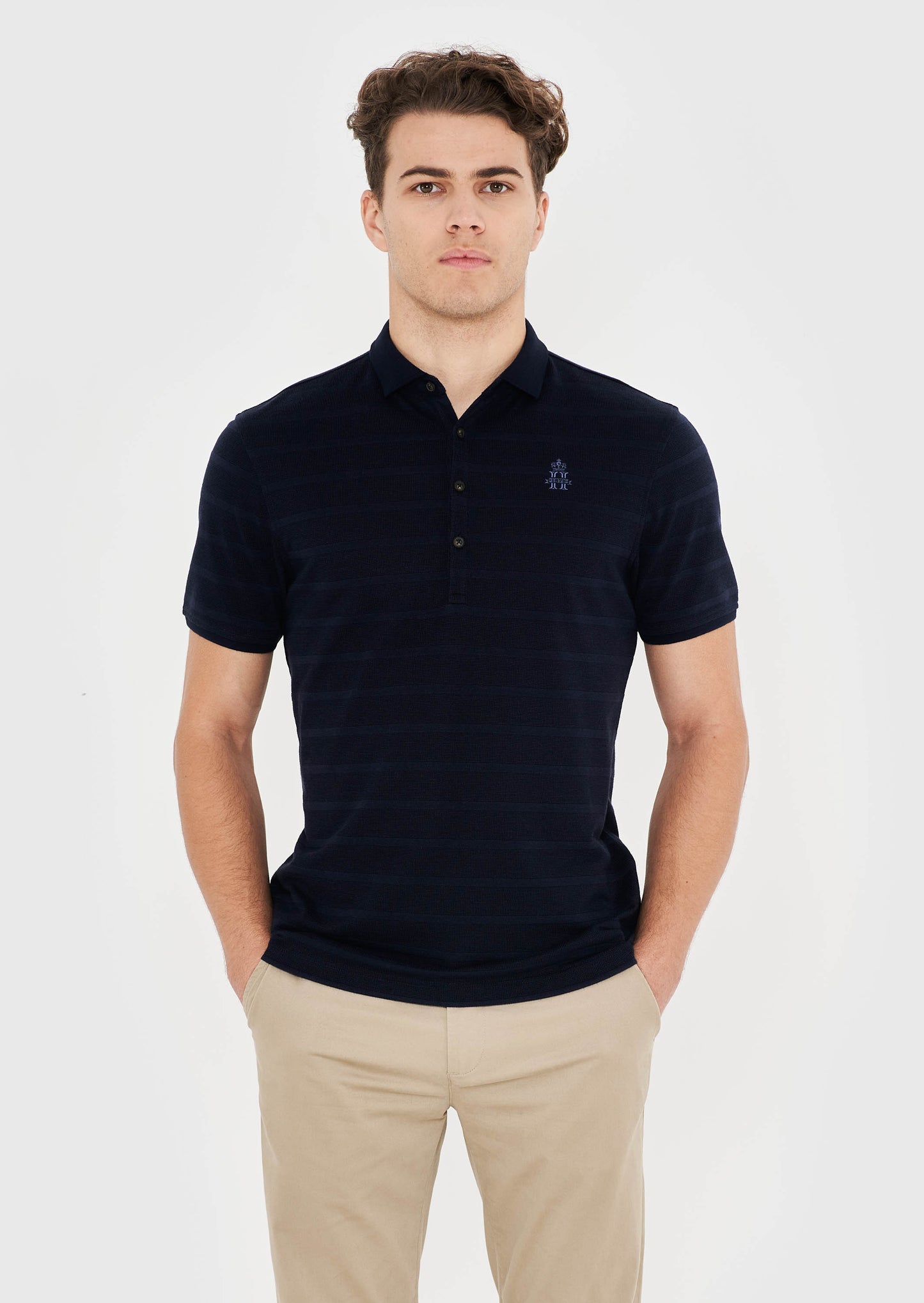Hurlingham Polo Engineered Stripe Polo Shirt