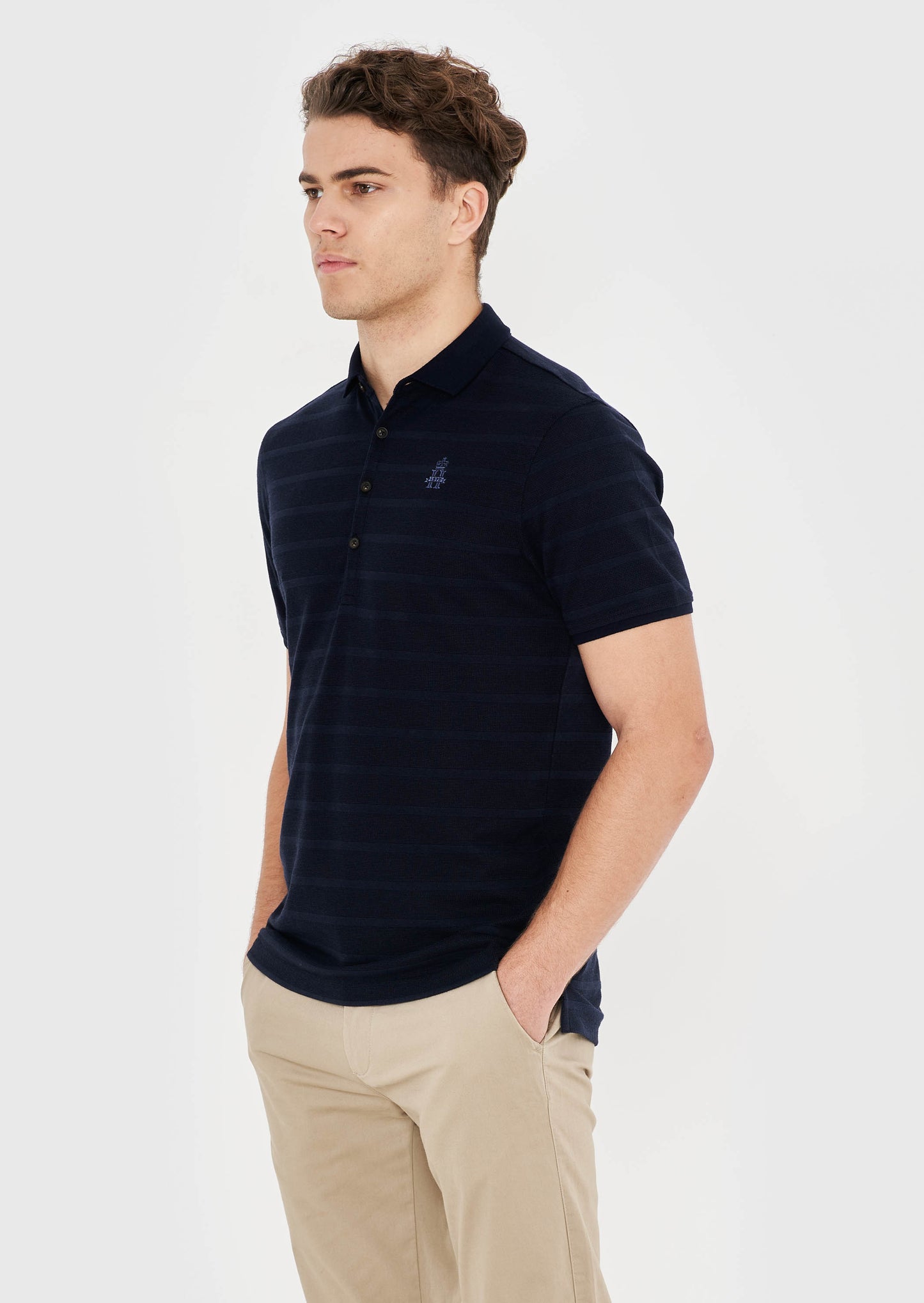 Hurlingham Polo Engineered Stripe Polo Shirt