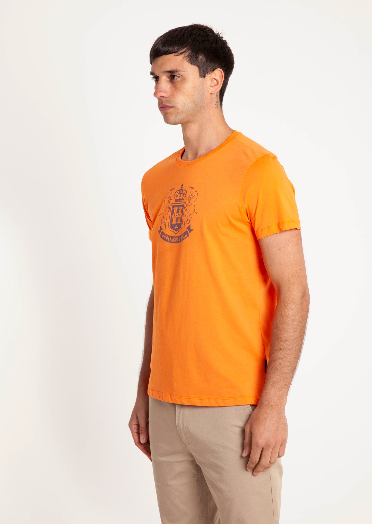 Tartan Crest T-Shirt - Tangerine