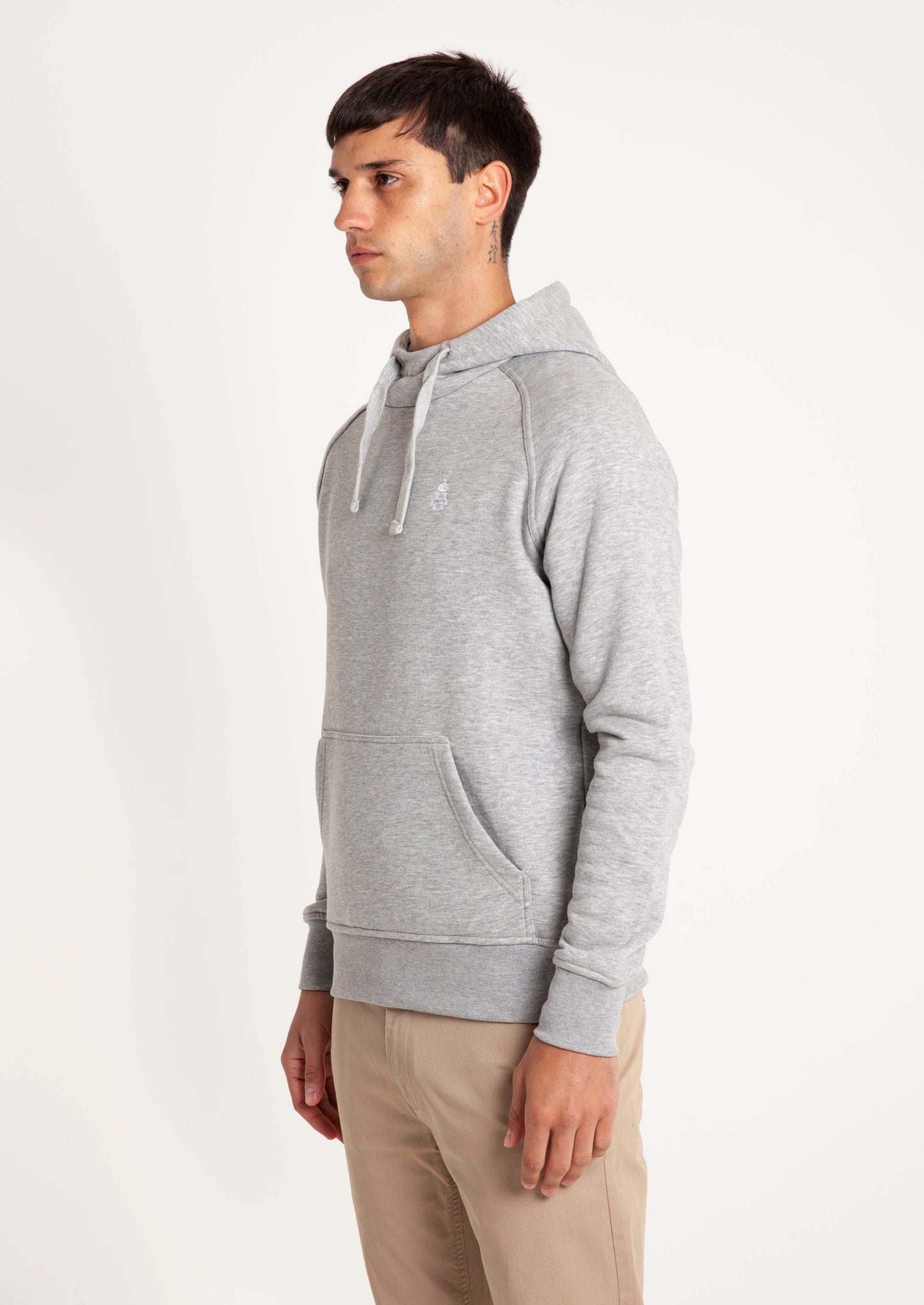 Raglan Overhead Hoodie - Grey Marl