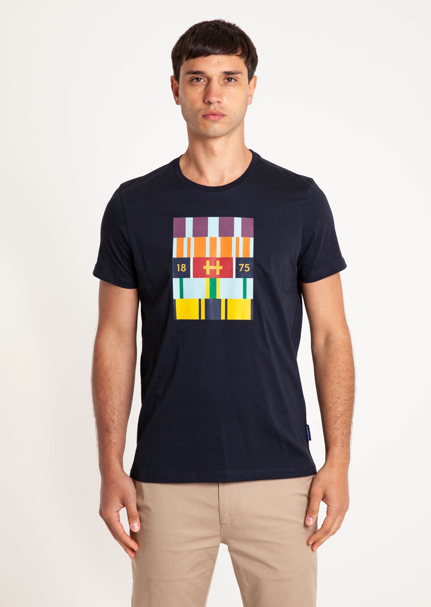Hurlingham Polo Ribbons Badge Graphic T - Navy