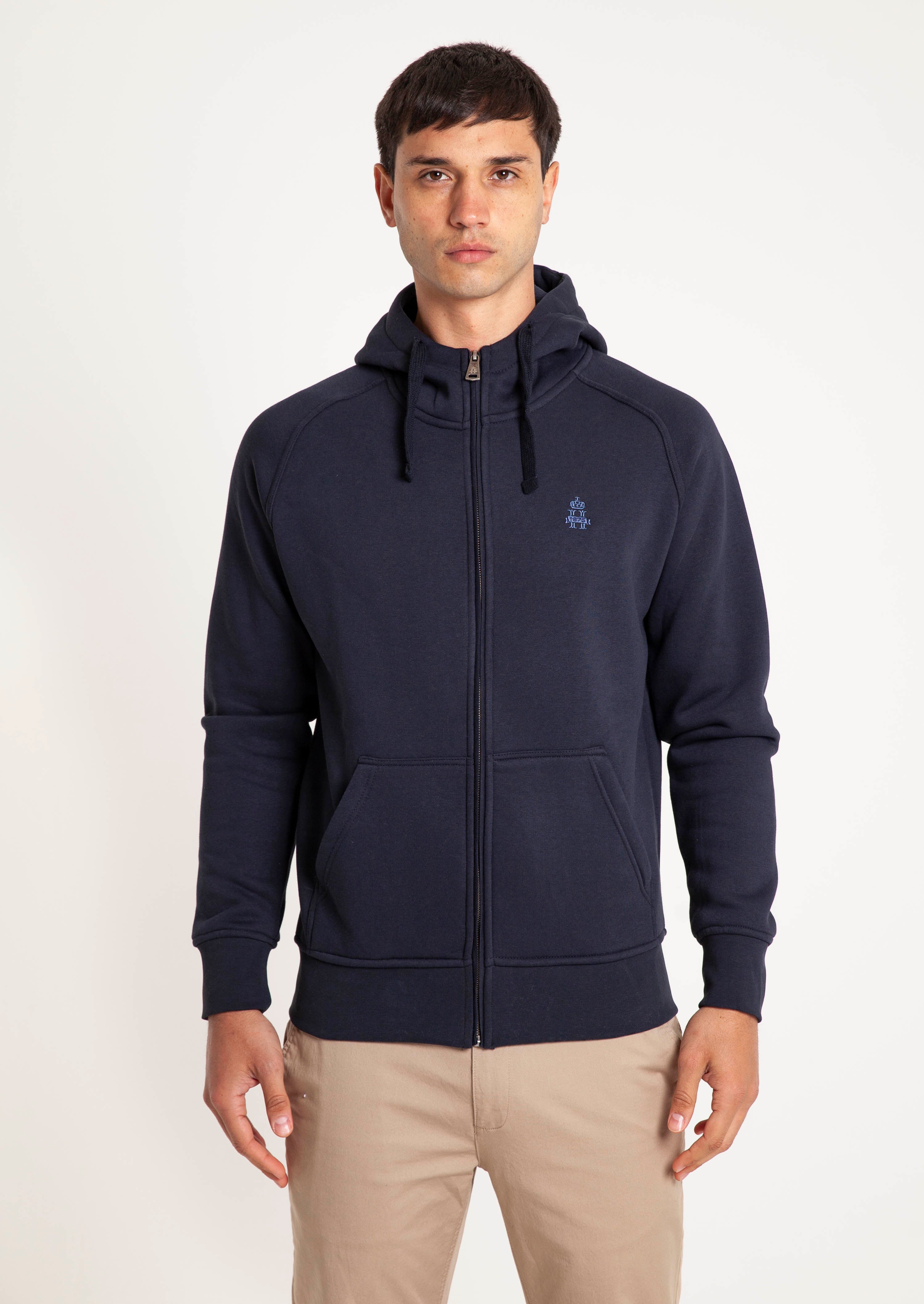 Raglan Full Zip Hoodie Navy