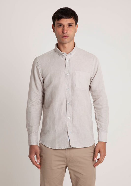 Plain Linen Shirt - Sand