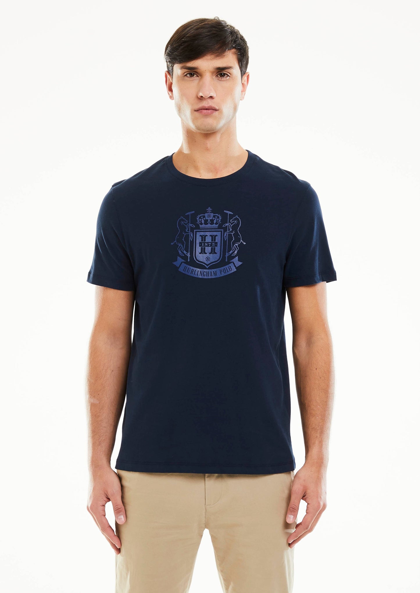 Tartan Crest T-Shirt - Navy
