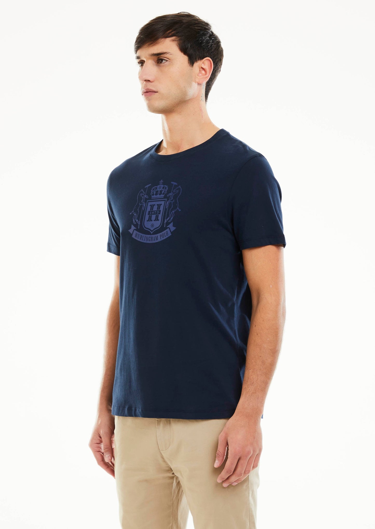 Tartan Crest T-Shirt - Navy