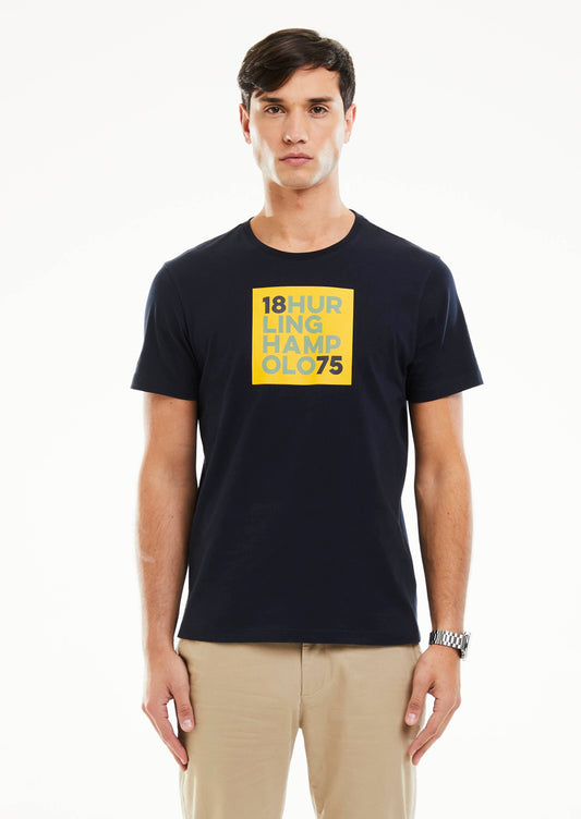 Square Print T-Shirt - Navy