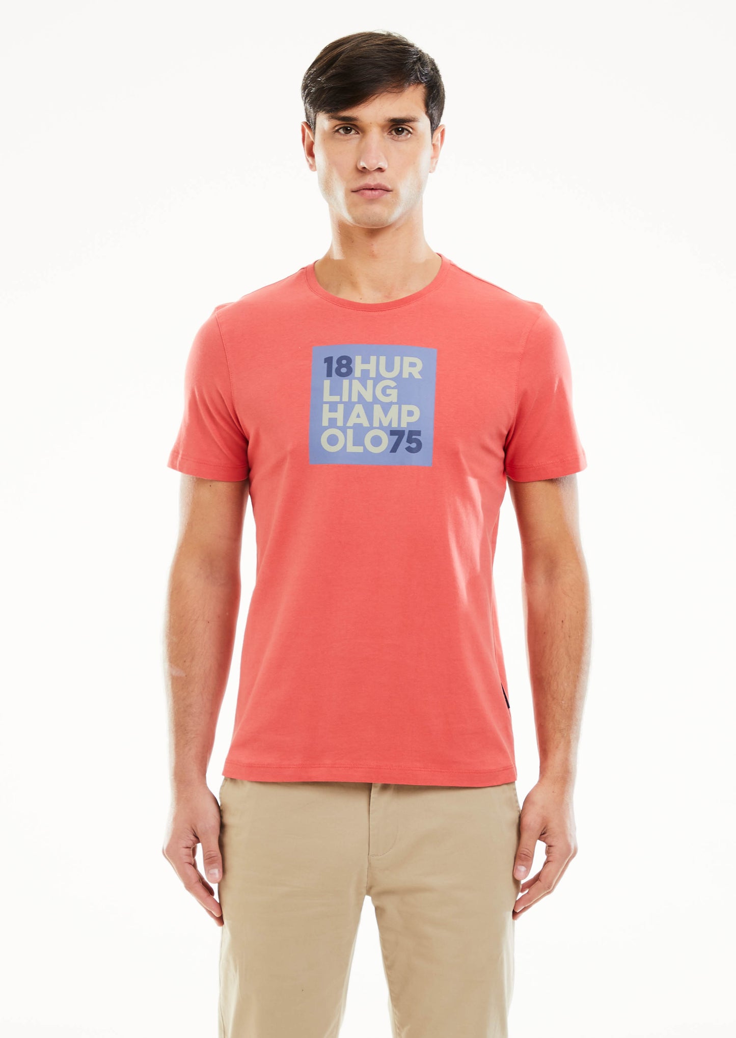 Square Print T-Shirt - Red Brick
