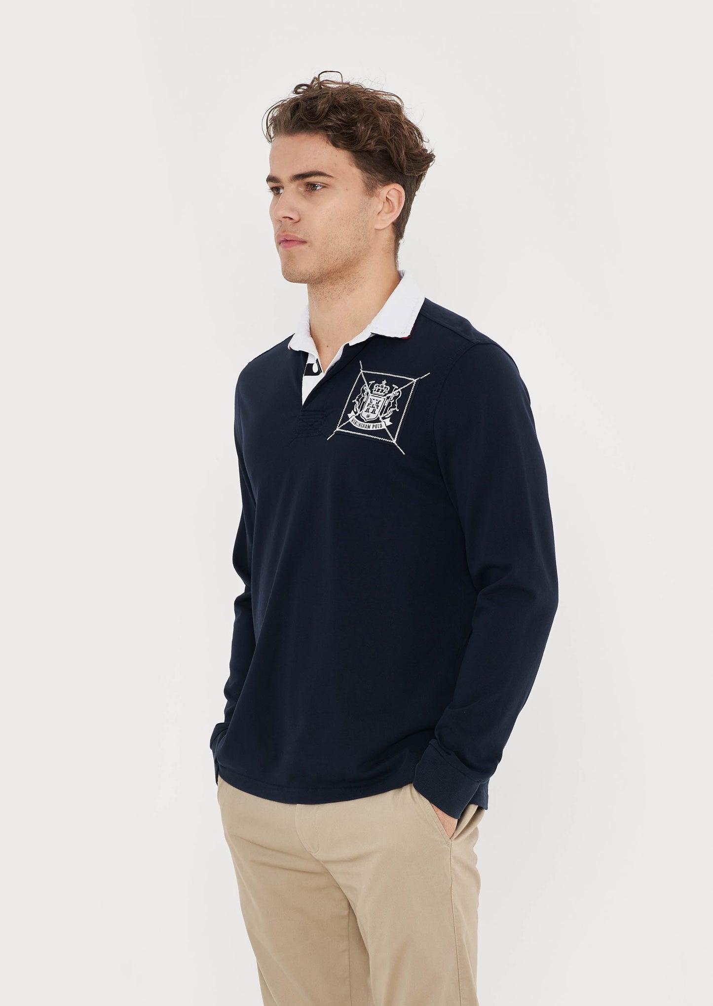 Classic Hurlingham Polo Rugby Shirt - Navy
